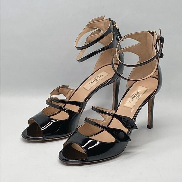 Valentino Garavani Button-Strap Patent Leather Sandals size 36.5 - Picture 4 of 12
